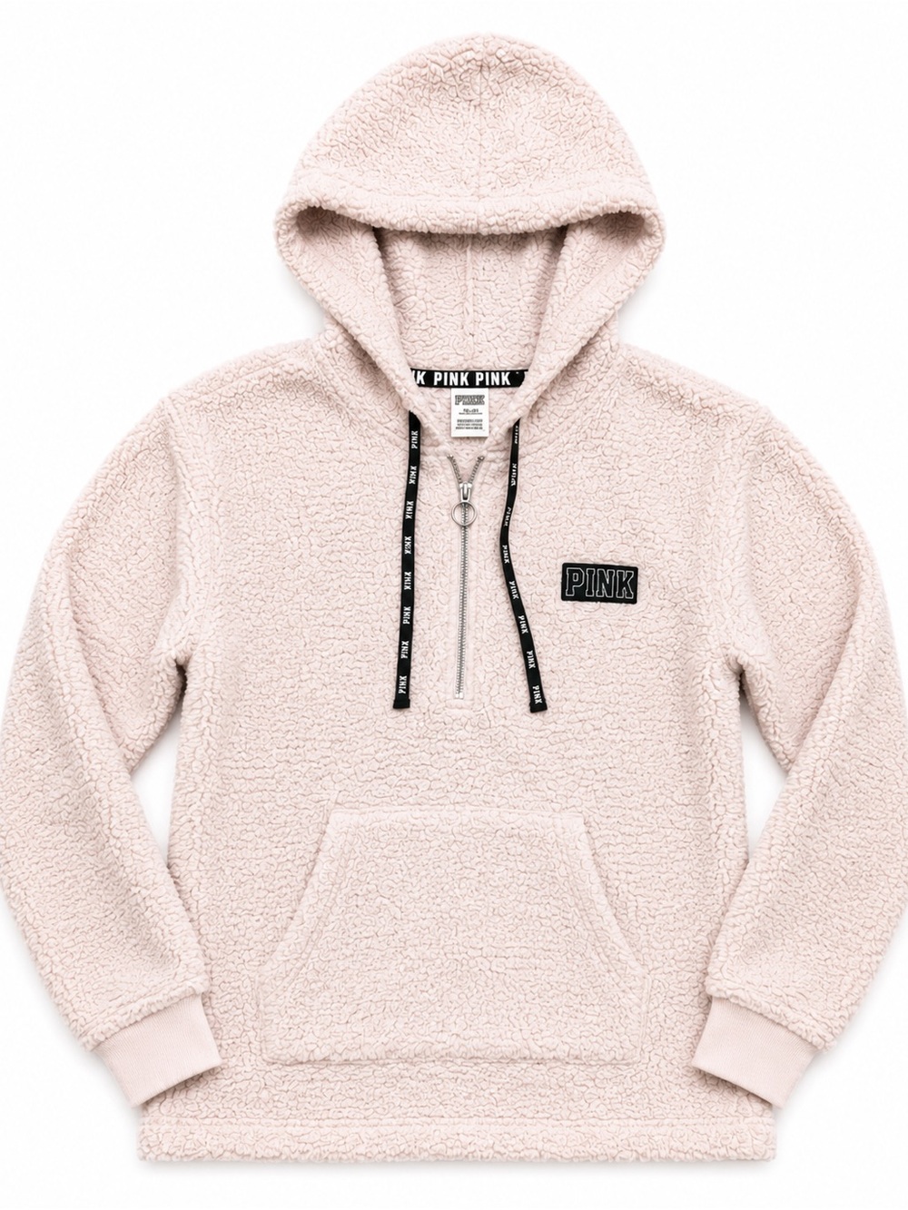 PINK Victoria's Secret Plush Sherpa Hoodie - Light Pink